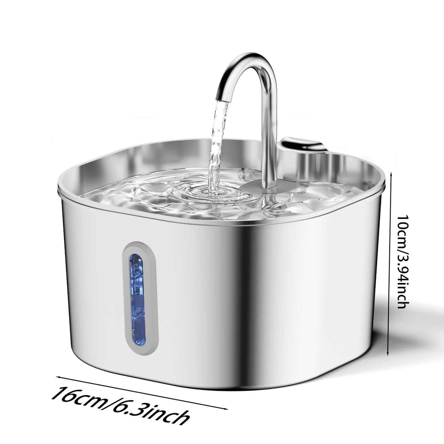 Stainless Steel Smart Pet Water Fountain — 2.2L Ultra-Quiet Filtered Drinking Dispenser for Cats & Dogs